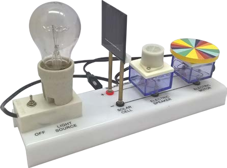 نموذج خلية شمسية + جرس + قرص نيوتن + لمبة