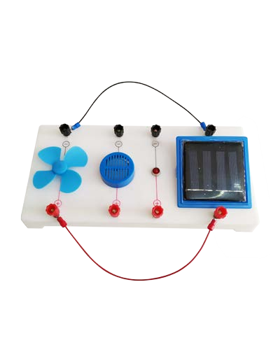 خلية شمسية مع ضوء وجرس ومروحة