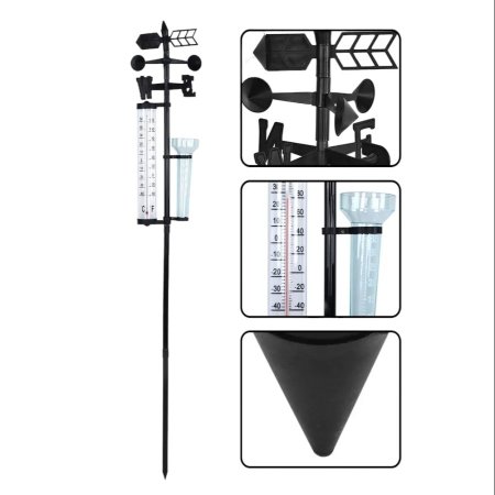دوارة الرياح مع مقياس مطر وميزان حرارة