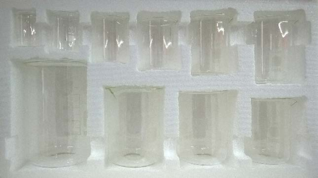 طقم كؤوس زجاجية مدرجة 25-1000 مل