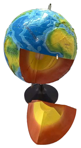 مجسم الكرة الارضية مع تركيب الطبقات الداخلية