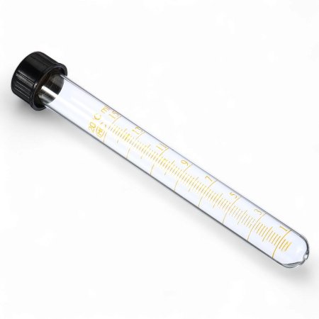 انبوب اختبار زجاج مدرج مع غطاء